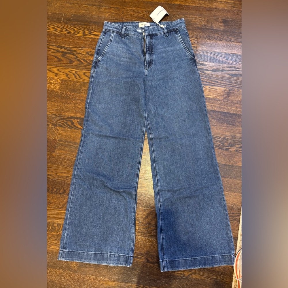 Frame Denim Blue Wide-Leg Jeans